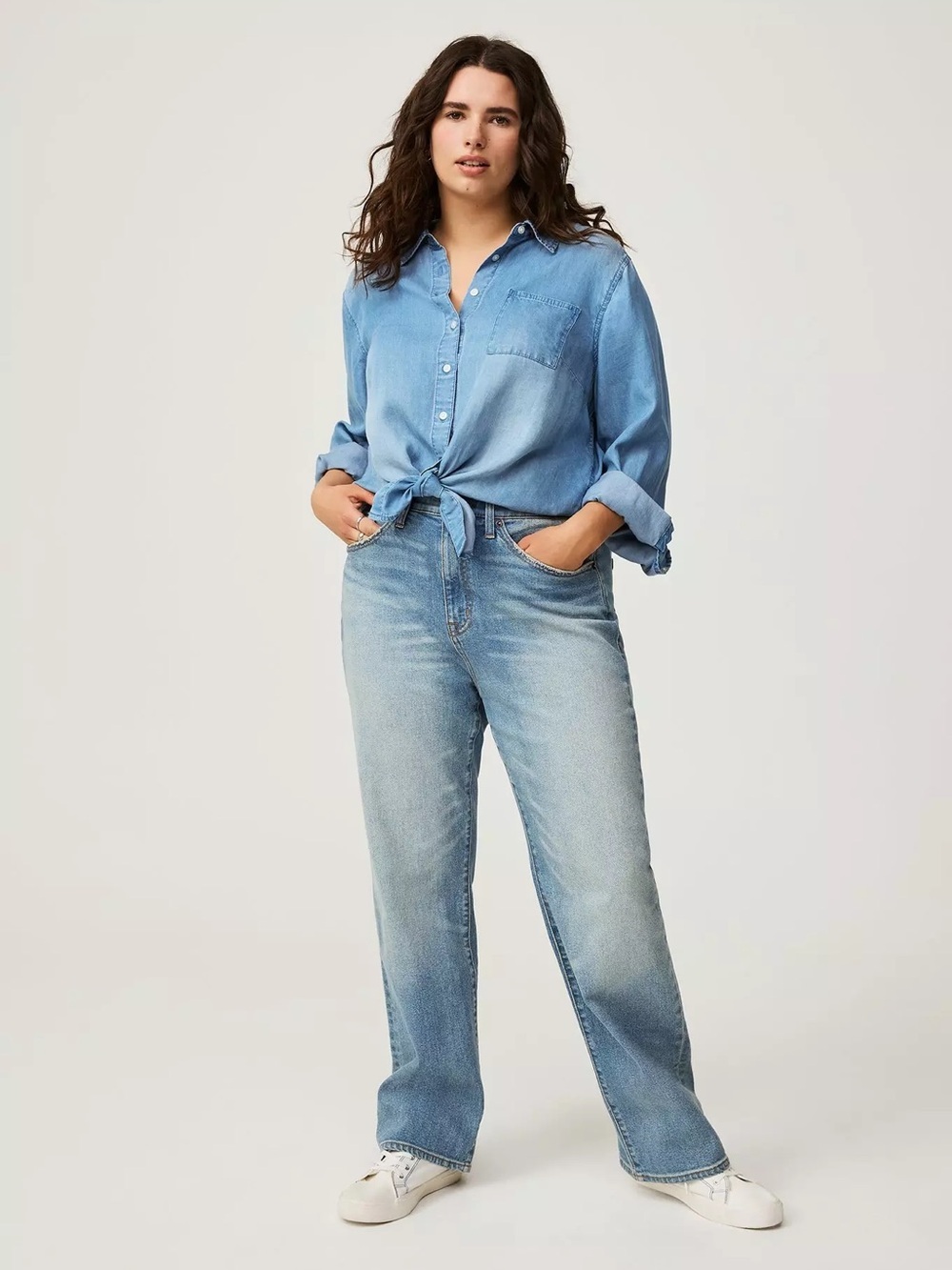 TALL Torrid High Rise Baggy Straight Classic Denim Light Blue Women's Jeans
